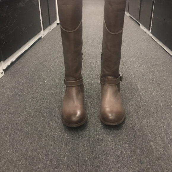 NOT IN STORES! Frye Leather Taupe Riding Boots - Picture 2 of 2
